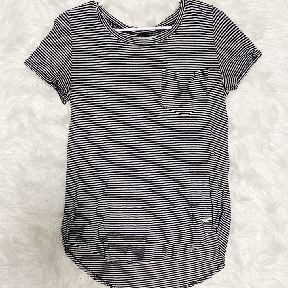 Black and White Striped Top